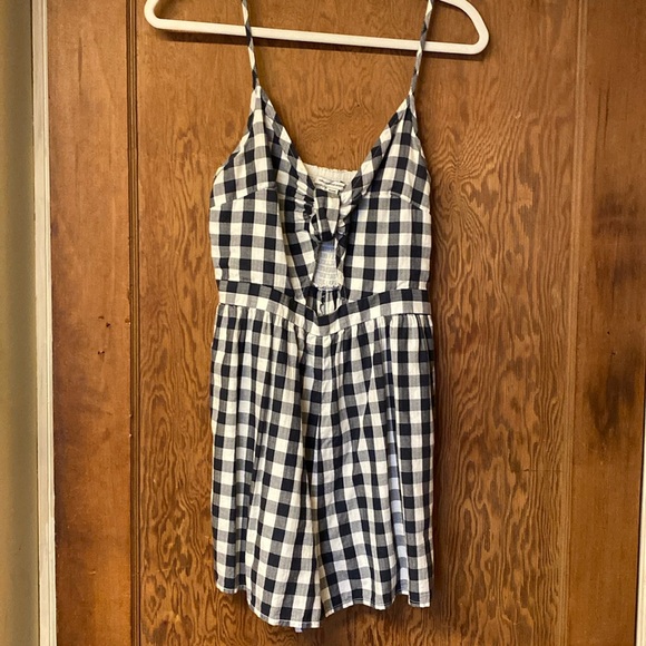 Blue Gingham Romper - Picture 1 of 4